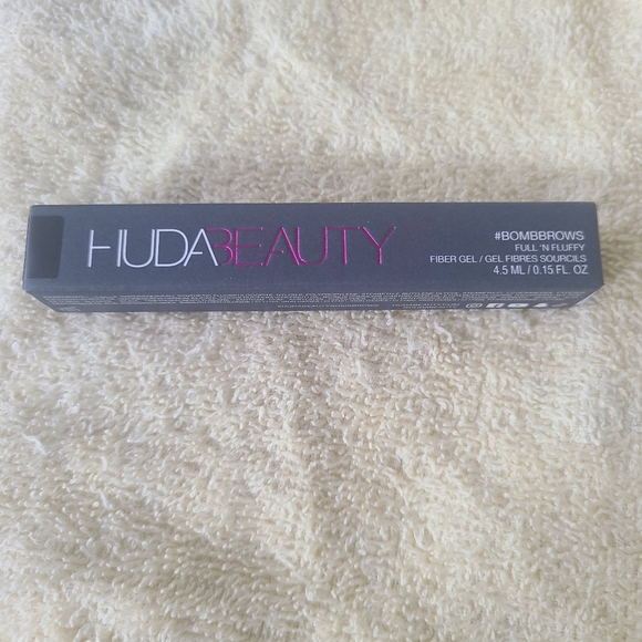 HUDA BEAUTY Bombbrows Full & Fluffy Fiber Gel NIB soft black .15 oz/ 4.5 ml - Picture 2 of 6